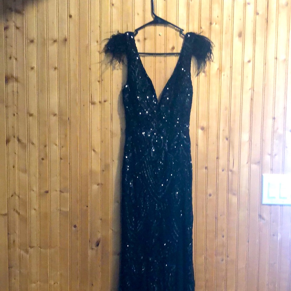 Shonda Formal Sequin Marabou Strap
 Dress